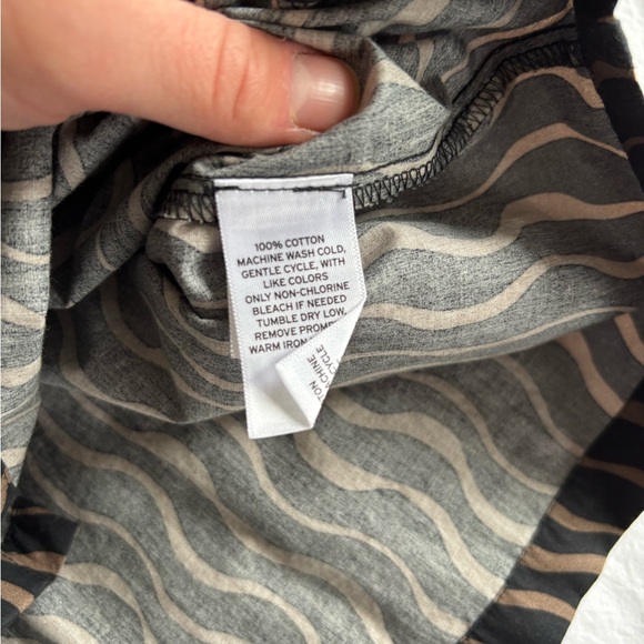 Melrose & Market Cotton Patterned Boxy Crop Short Sleeve Button Down - Picture 4 of 4